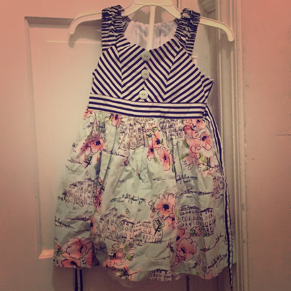 Back white mint green girls dress